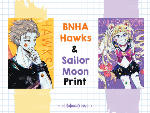 BNHA Hawks & Salior Moon Prints ***