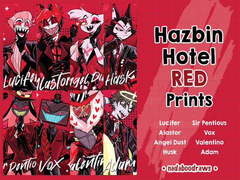 Hazbin Hotel RED Prints ***