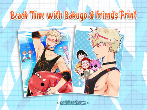 Beach Time with Bakugo & Friends Print